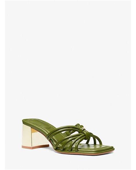 michael michael kors natural strappy leather mules|Astra Leather Mule .